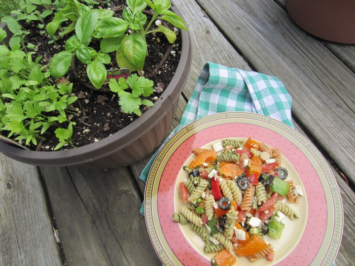Here's a good portion of a fresh pasta salad that you can have!
