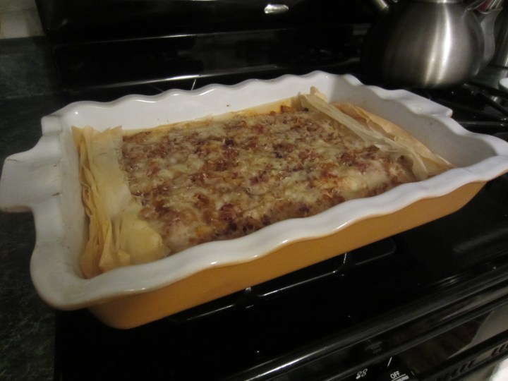 Apple Bacon Pie, fresh out of the oven