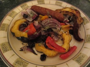 Roasted Acorn Squash and Sausage Plate