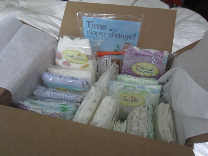 Our Teetering Toddler sample pack of disposables from Diaper Dabbler