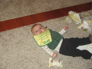 Sleep in the pack-n-play? What? Why can't I sleep next to you???!!!! Yeah, we're still working on that...