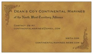 Continental Marines Recruitment Card (Business Card) Front