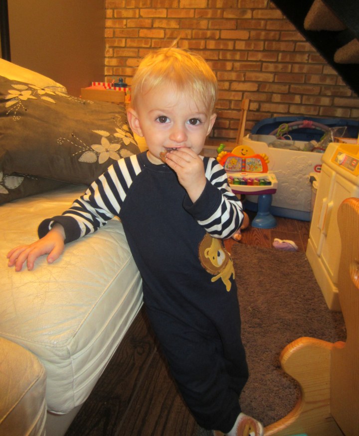 I actually caught this moment on my camera. Look at that little mischievous grin!