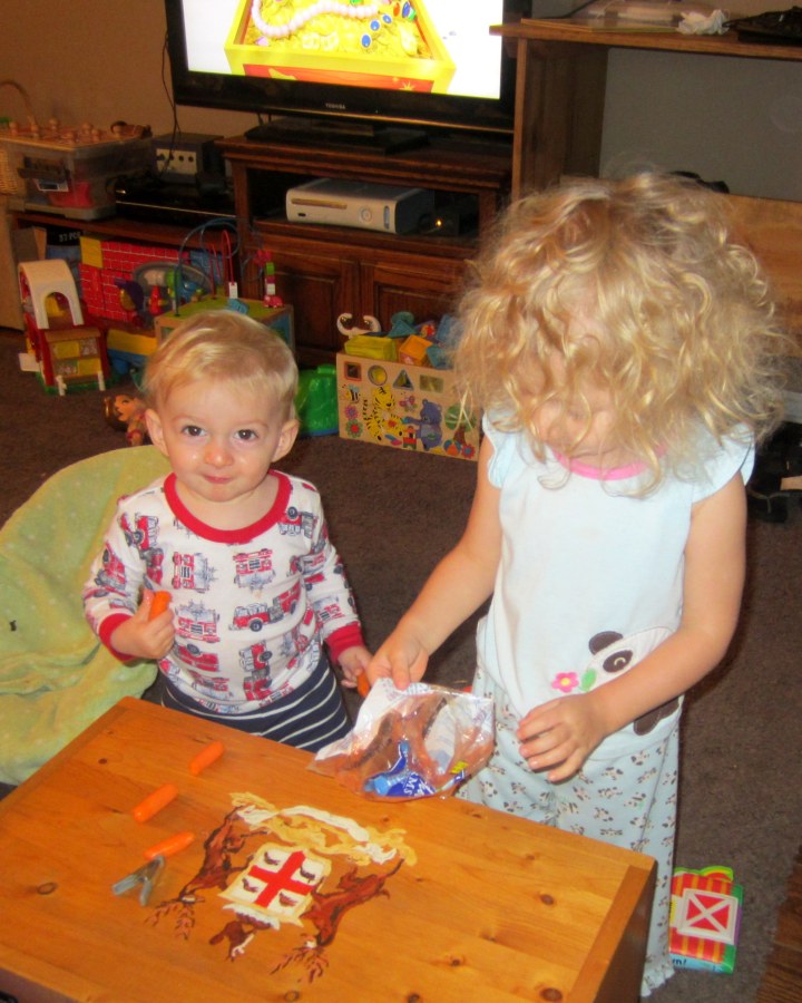 At least when they got into the fridge, they grabbed the carrots.